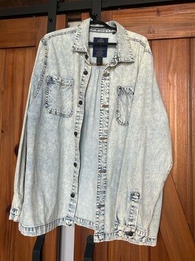 Buffalo David Bitton 100% Cotton, oversized light Blue Denim Shirt Jacket